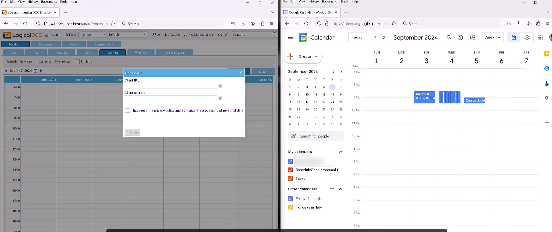 screenshot calendar